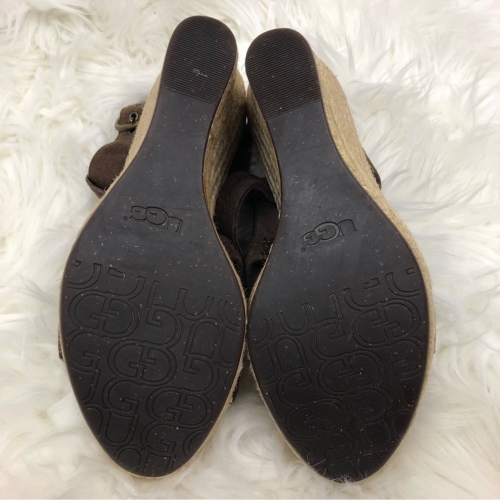 UGG Dark Brown Wedge Sandals - Picture 7 of 7